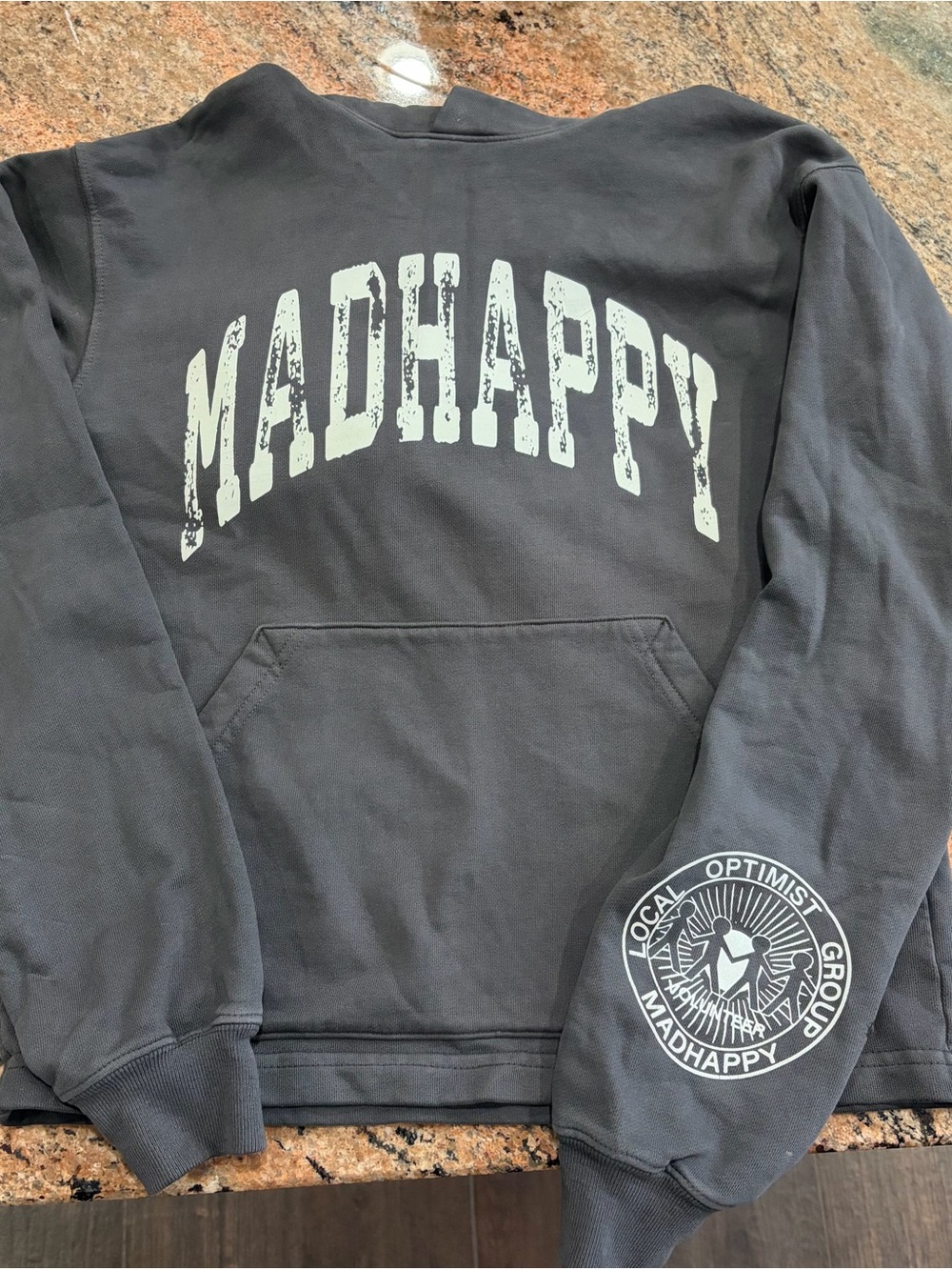 Madhappy Charcoal Hoodie with White Logo